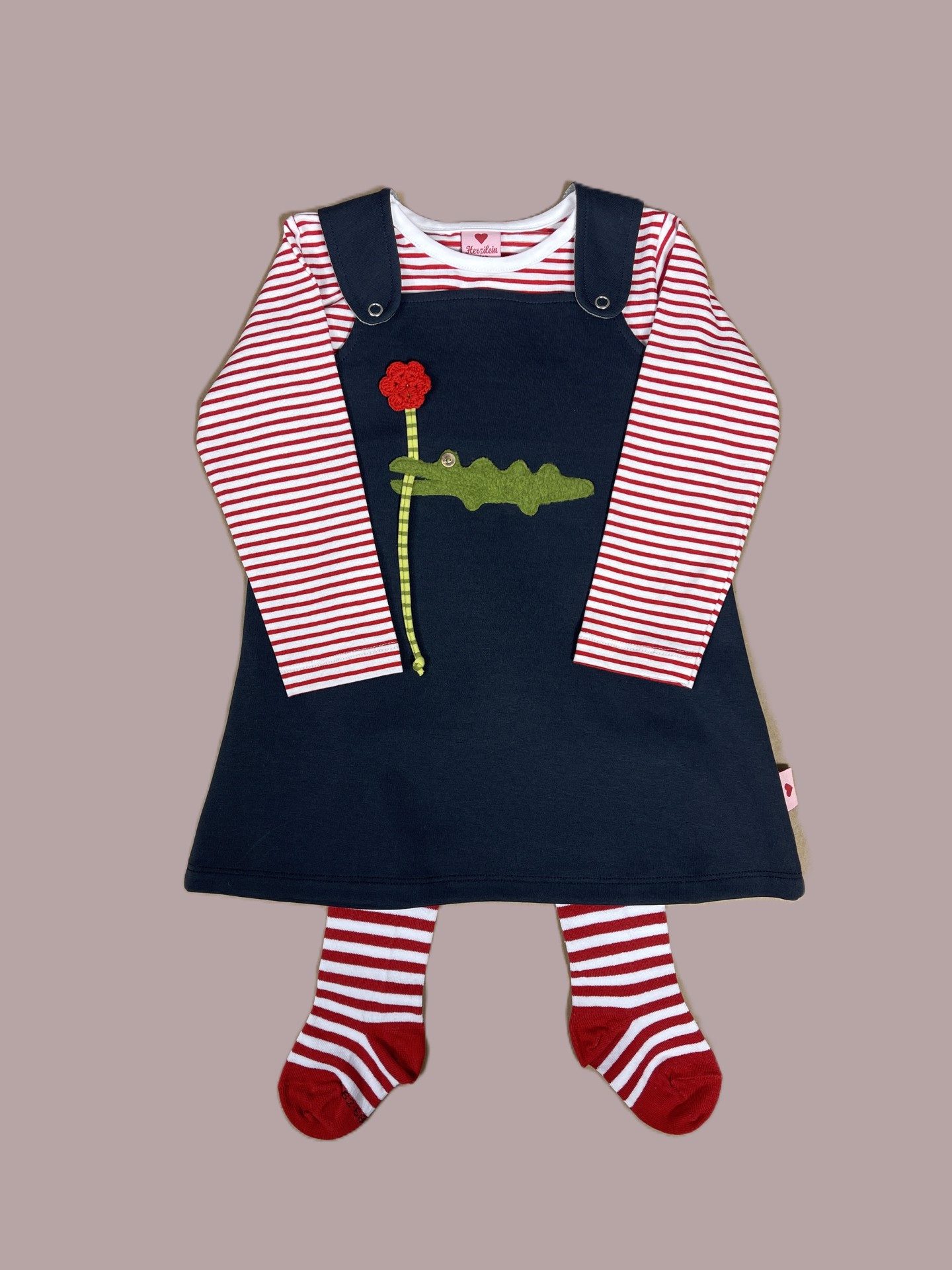 Shirt langarm gestreift rot/weiß
