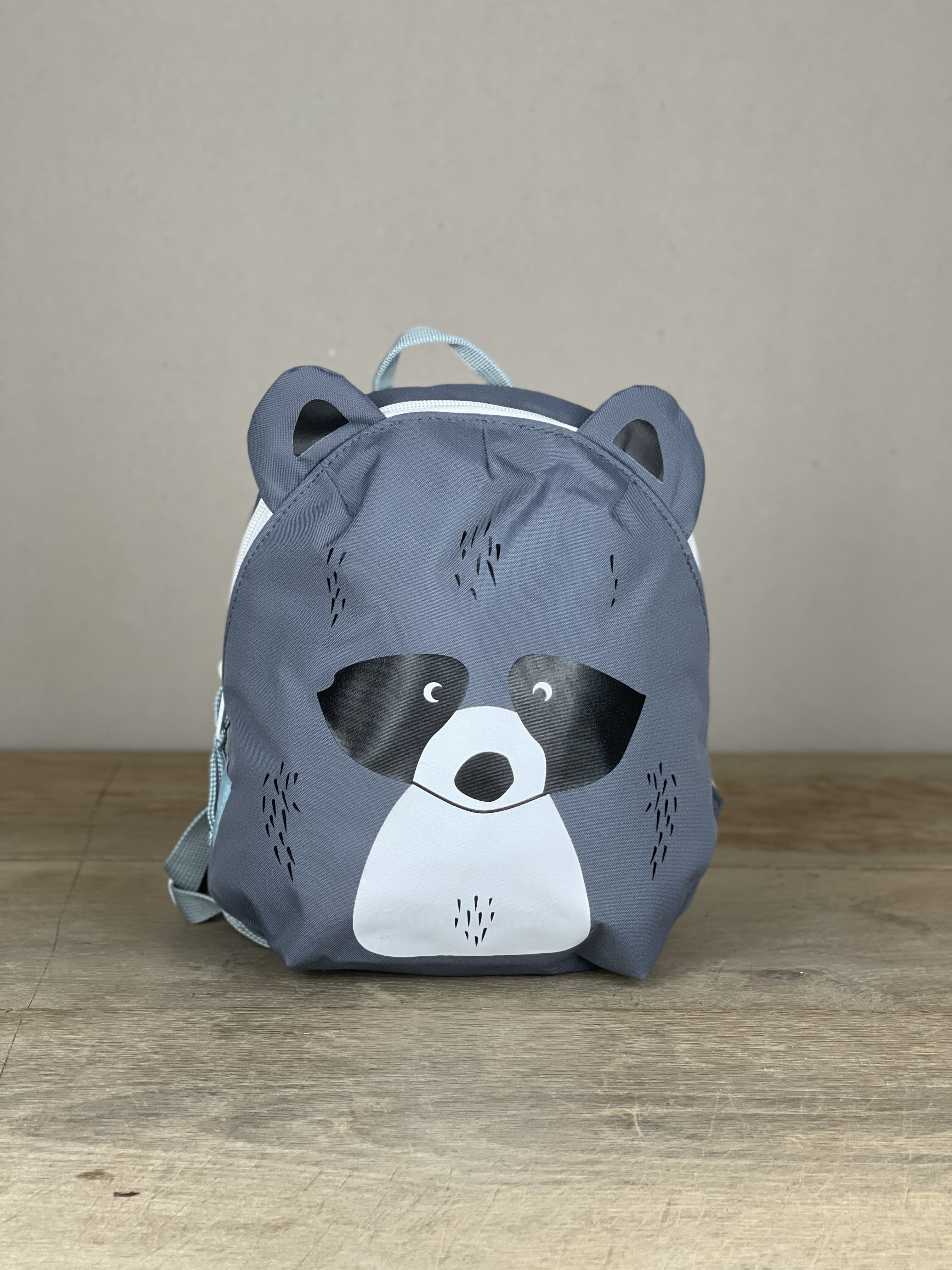 Rucksack Tier grau Waschbär