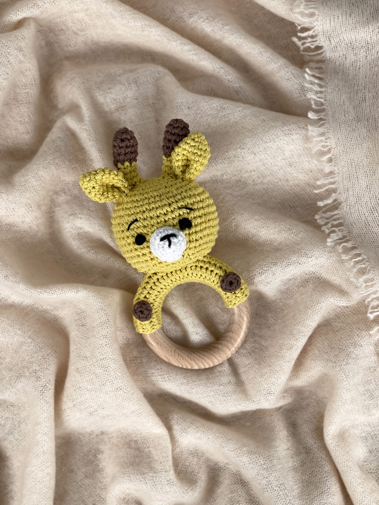 Beißring gehäkelt Giraffe