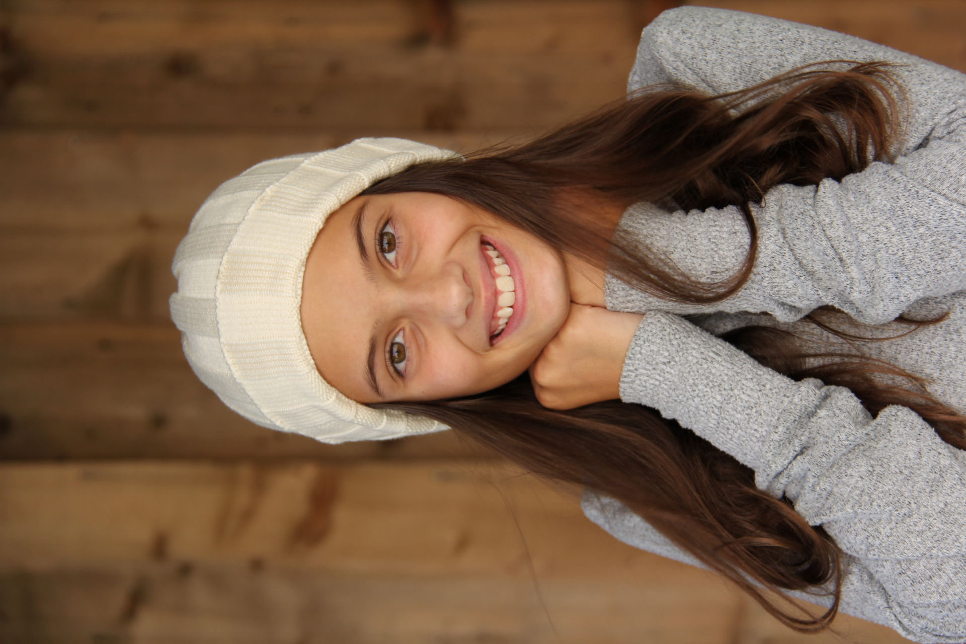Strickhaube creme