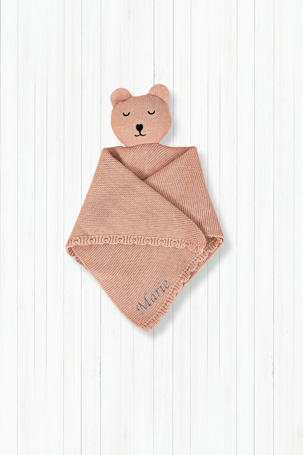 Schmusetuch Strickbär rosa