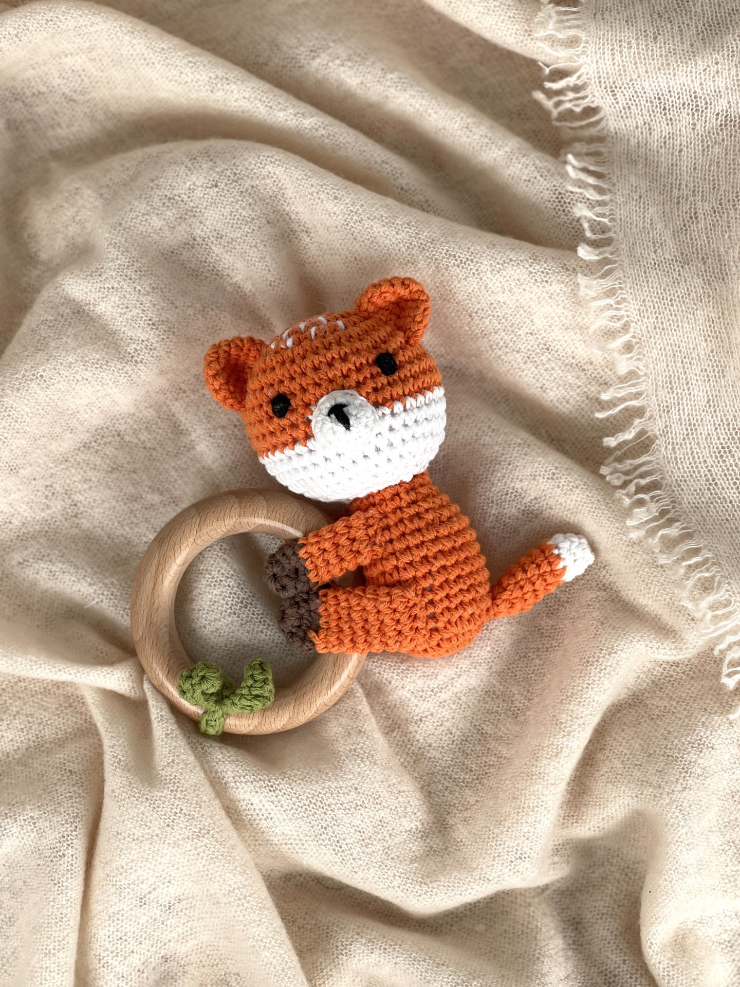 Beißring gehäkelt Fuchs