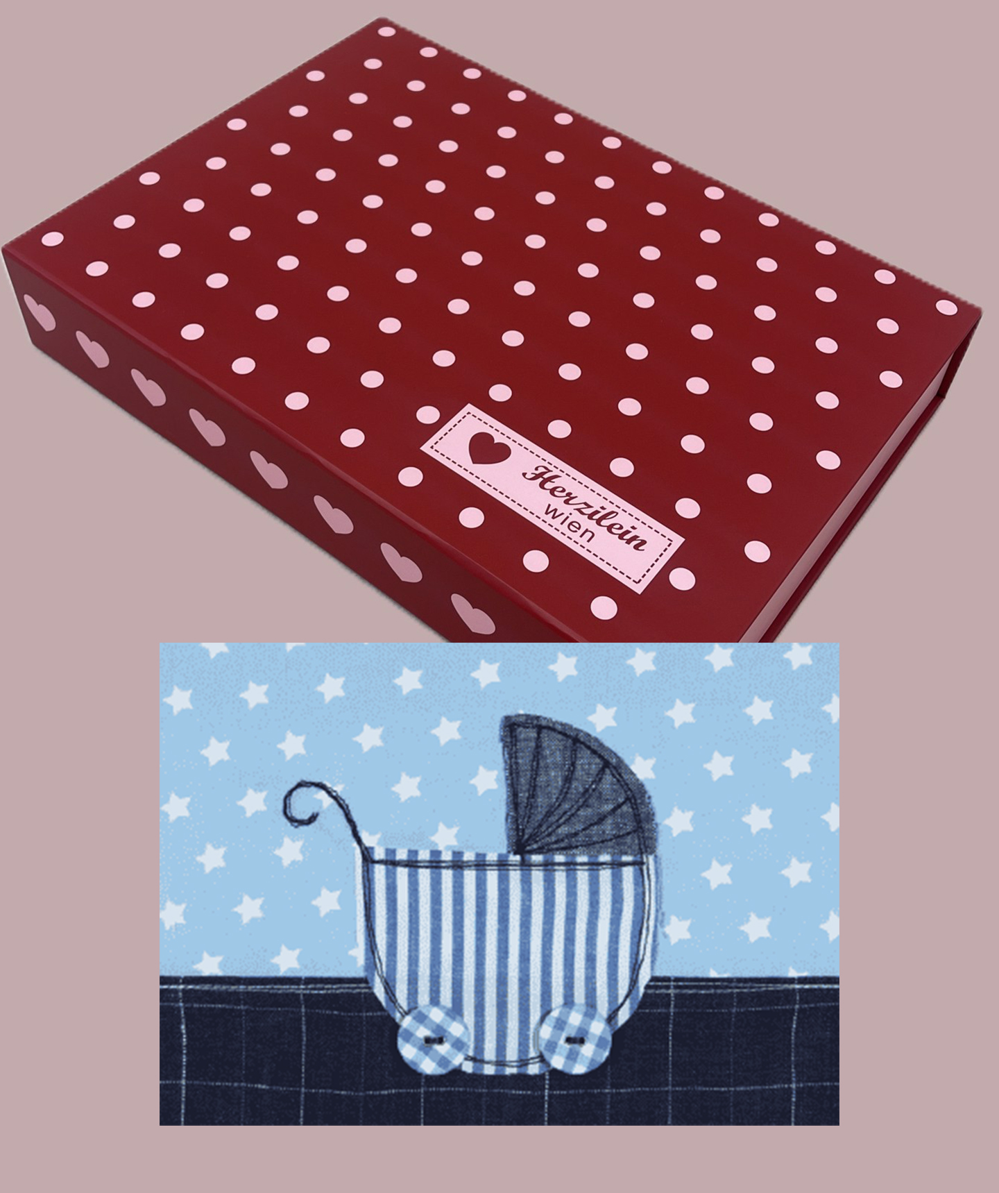 Herzilein-Geschenkbox mit Herzilein Grußkarte: Boy