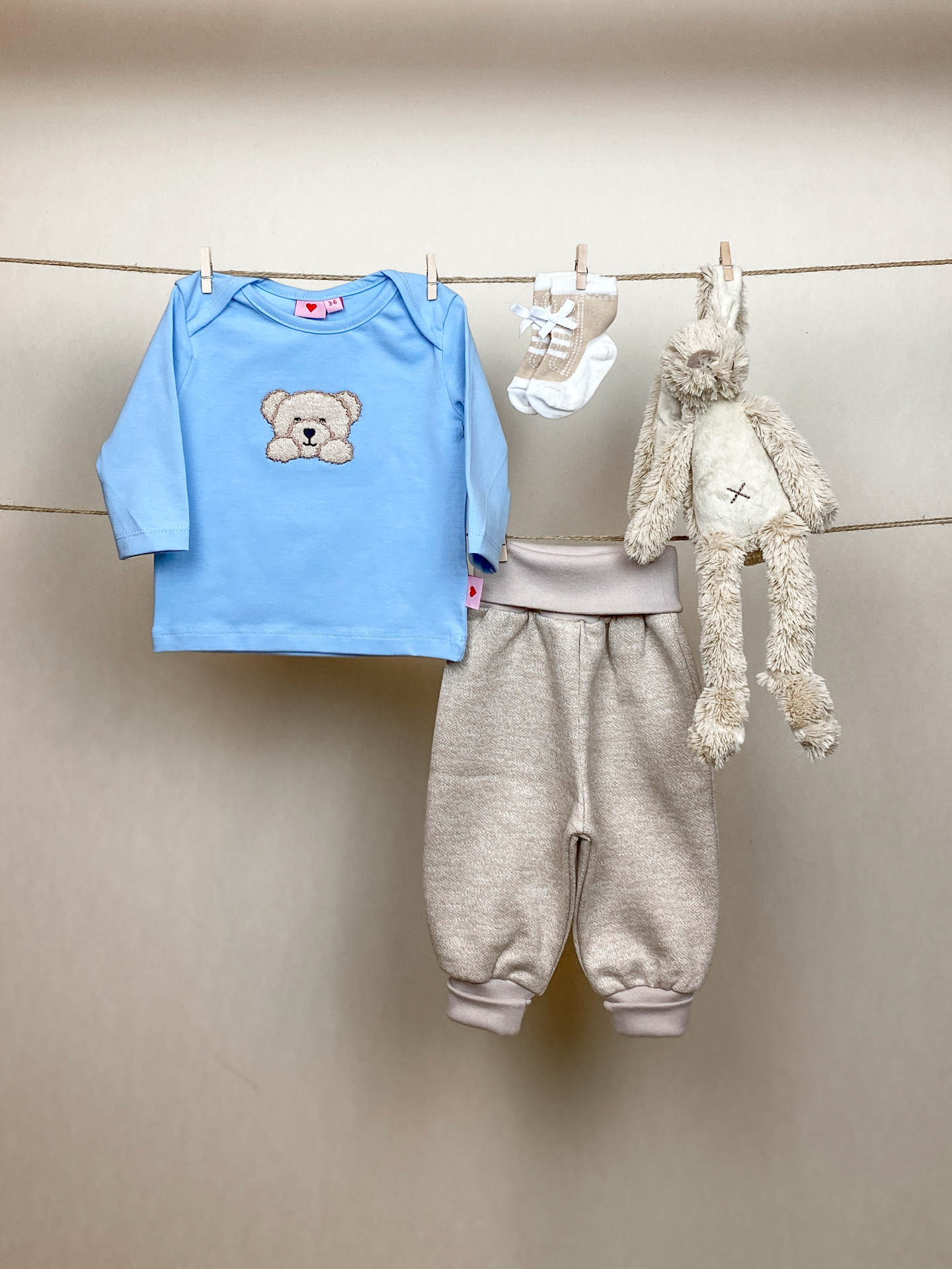 Stofftier Hase beige