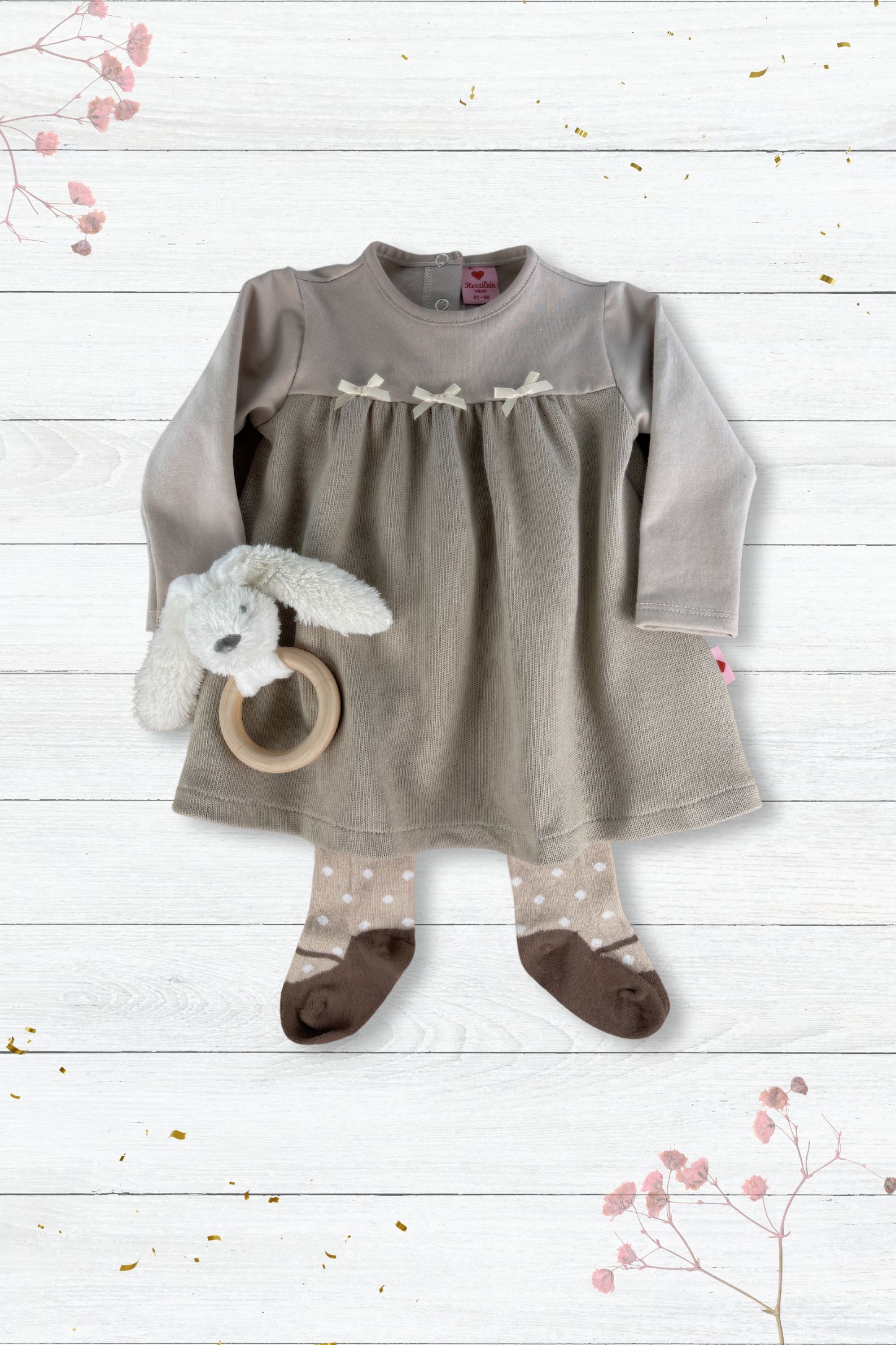 Kombi Strickkleid braun