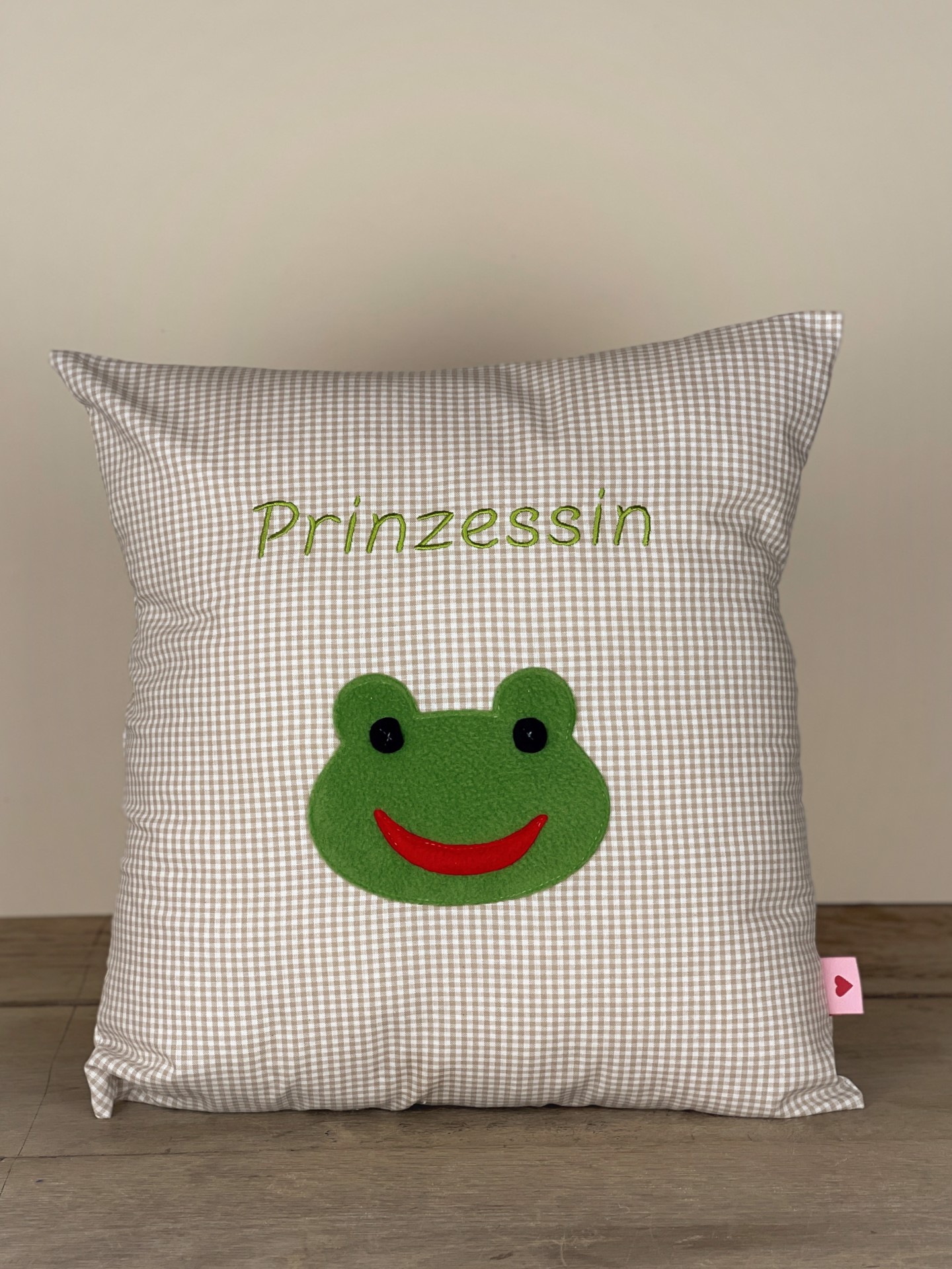 Polster No. 15 Frosch beige kariert