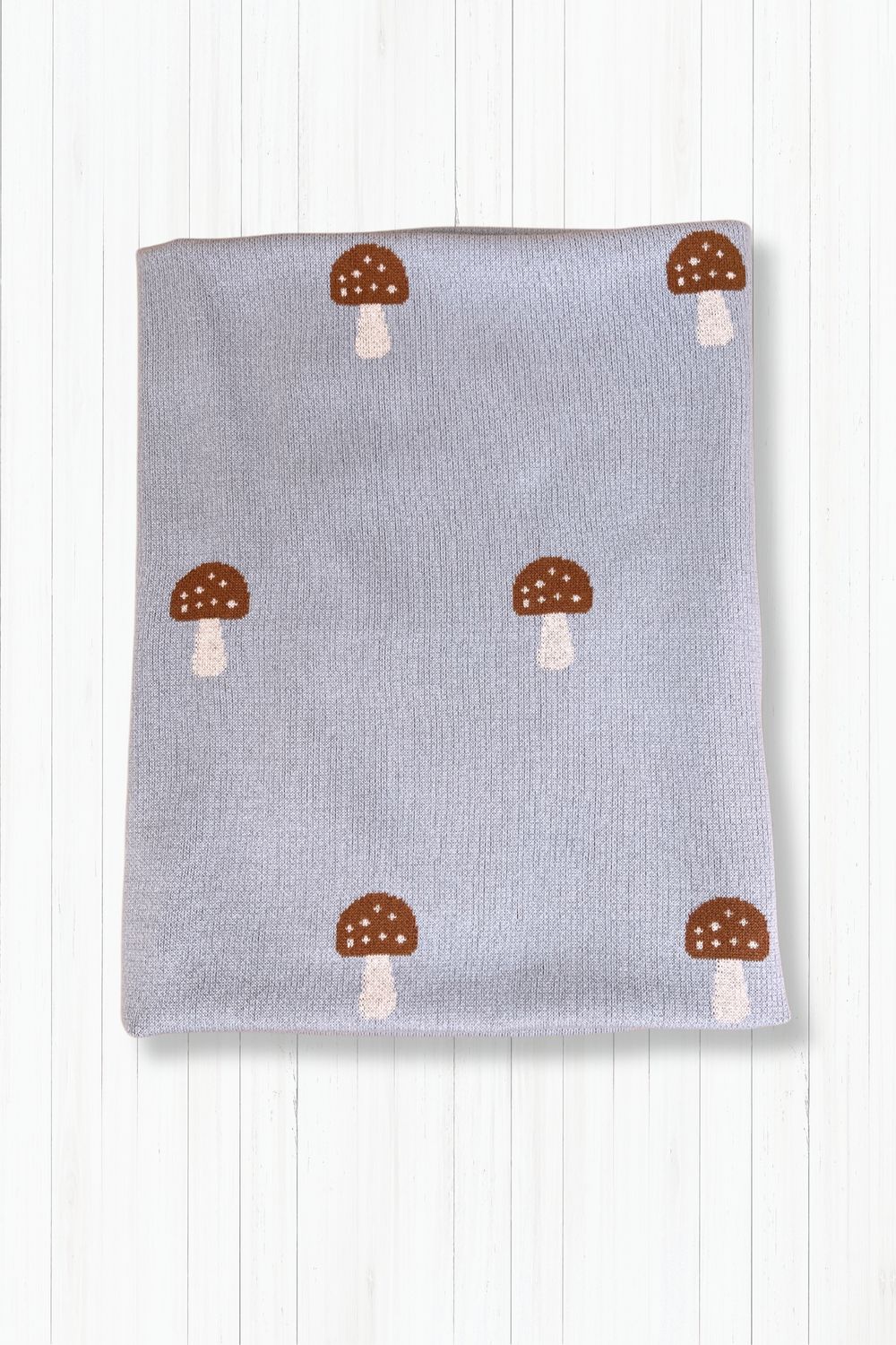 Strickdecke Pilz blau